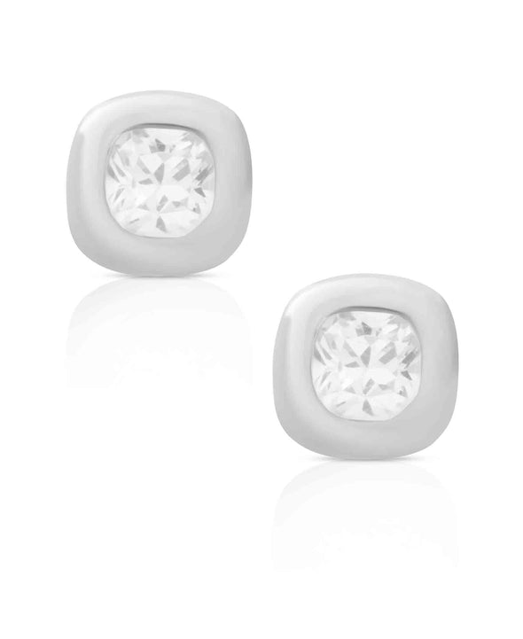 Stud Earrings - Sterling Silver Cushion