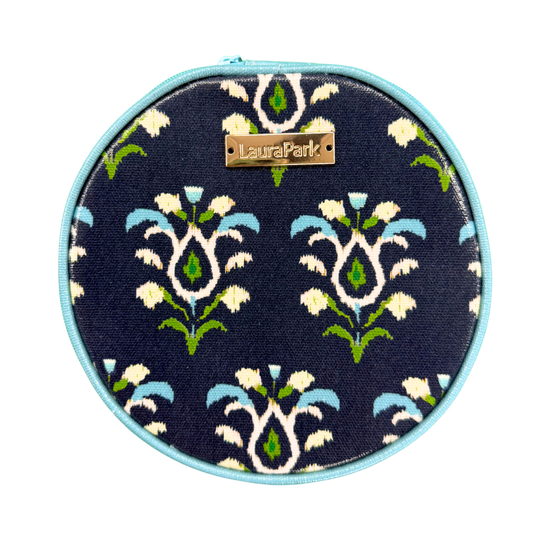 Round Jewelry Case | Rosemary Indigo