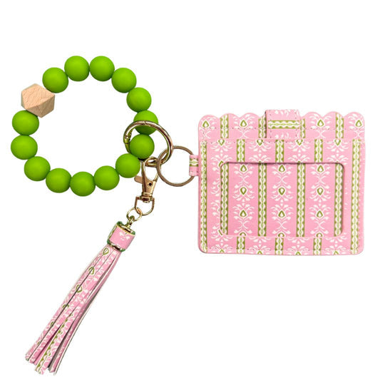 Keychain Wallet | Rosemary Stripe Pink