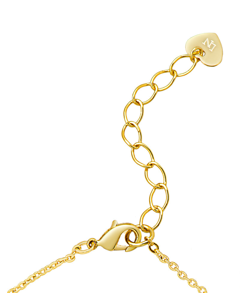 Frontal Necklace | Gold | Flower | Pink