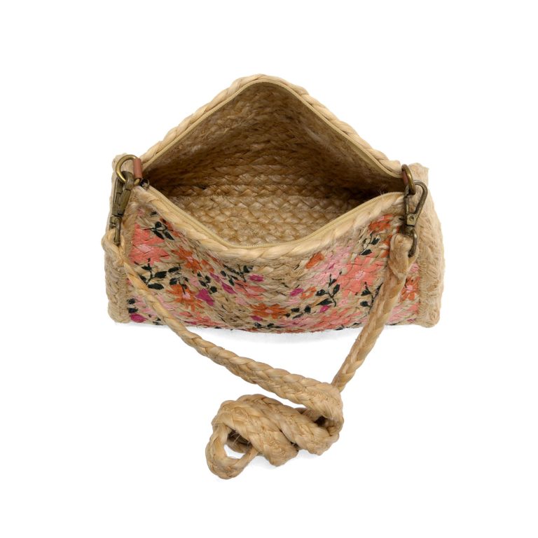Coral Painted Daisies Miley Jute Crossbody