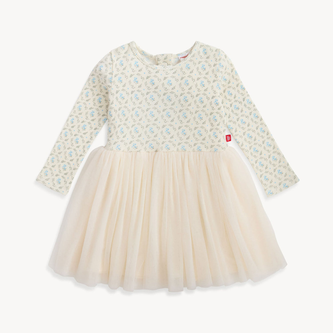 Magnetic Me Waffle Long Sleeve Dress w/Tulle Skirt | Eloise