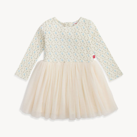 Magnetic Me Waffle Long Sleeve Dress w/Tulle Skirt | Eloise