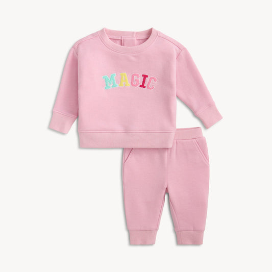 Magnetic Me Fleece Set | Cameo Pink w/Chenille Patches