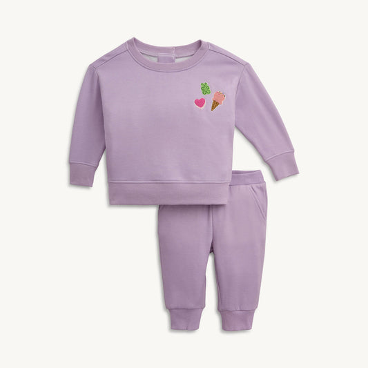 Magnetic Me Fleece Set | Fair Orchid w/Chenille Patches