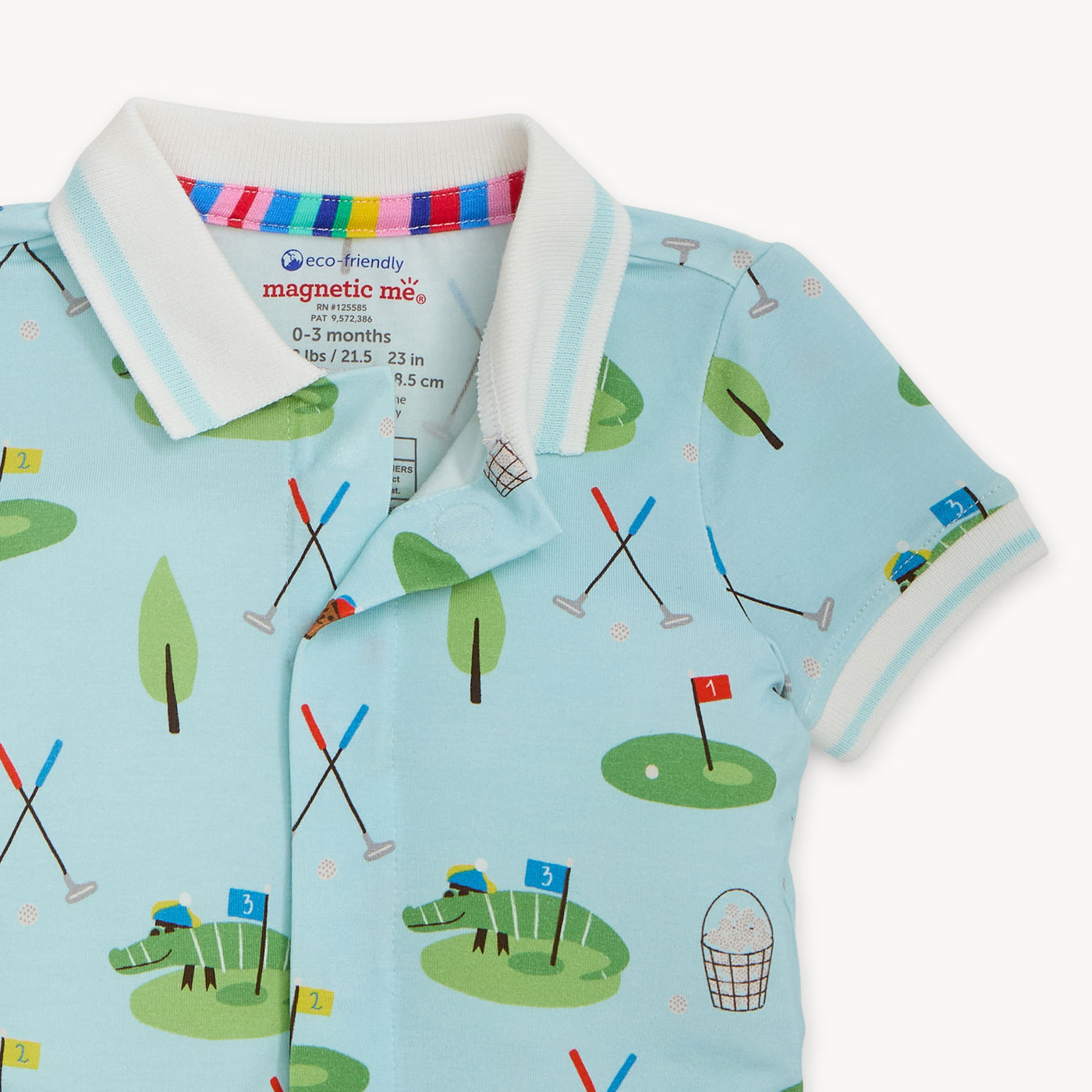 Magnetic Me Short Sleeve Polo Romper | Gopher It