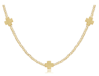 15" Choker | Signature Cross Gold 2mm | Gold