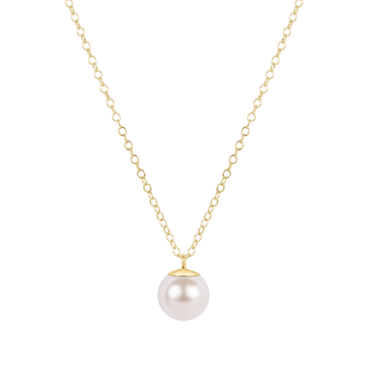 16" Necklace Gold | Classic Pearl 10mm Charm