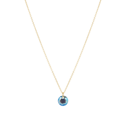 16" Necklace Gold | Reflection Small Charm | 03