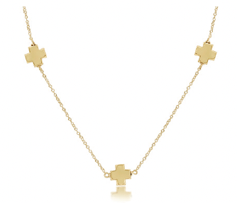 17" Choker | Simplicity Chain Gold | Signature Cross Gold