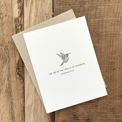 Flat Note Card | Hummingbird | Nehemiah 8:10