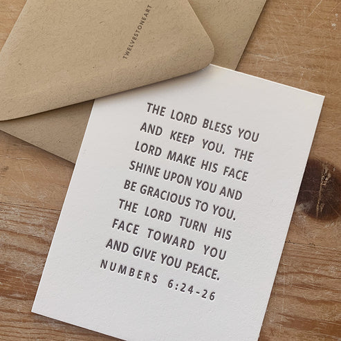 Flat Note Card | Blessings | Numbers 6:24-26