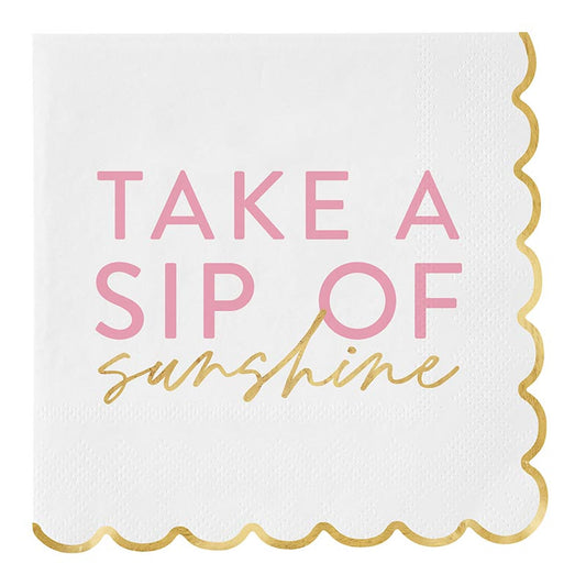 Paper Napkin with Scallop - Sip of Sunshine