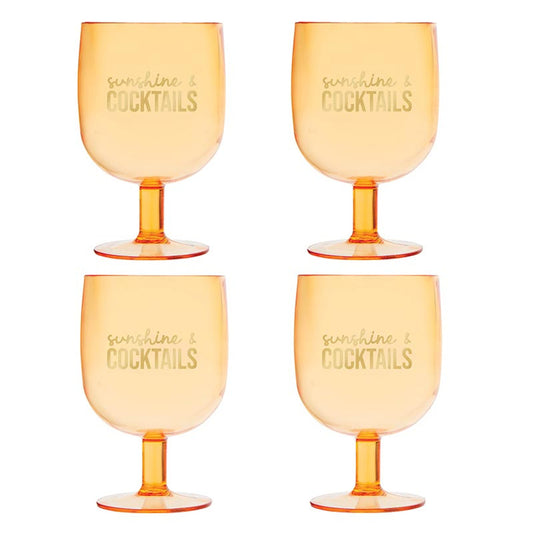 Stackable Wine Glasses | Sunshine & Cocktails | Set of 4