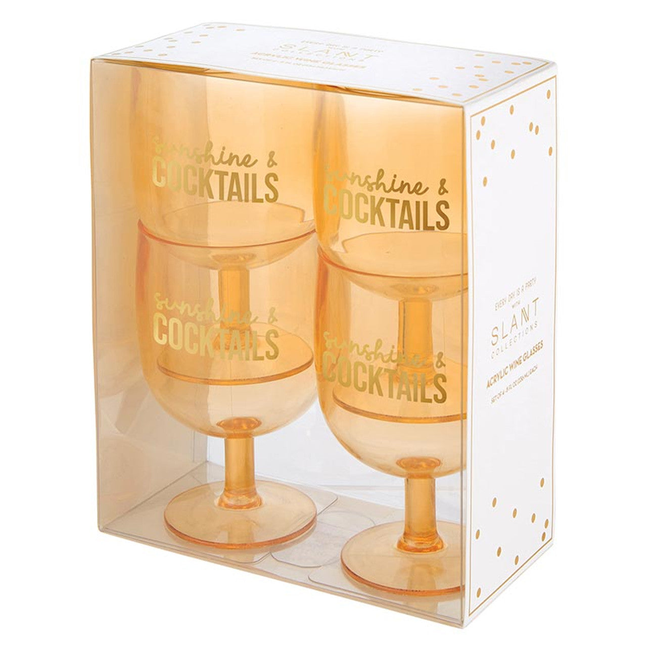 Stackable Wine Glasses | Sunshine & Cocktails | Set of 4