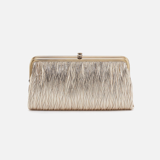 Lauren Clutch-Wallet - Pleated Gold