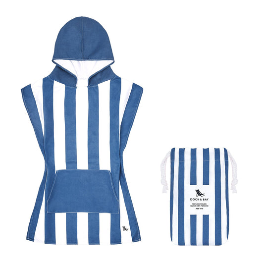 D&B Kids Quick Dry Poncho | Whitsunday Blue
