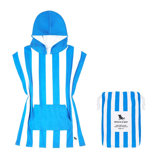 D&B Kids Quick Dry Poncho | Bondi Blue