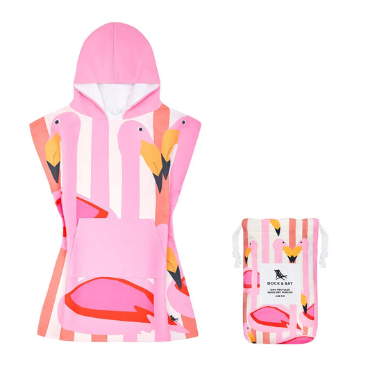 D&B Kids Poncho - Flamboyant Flamingos