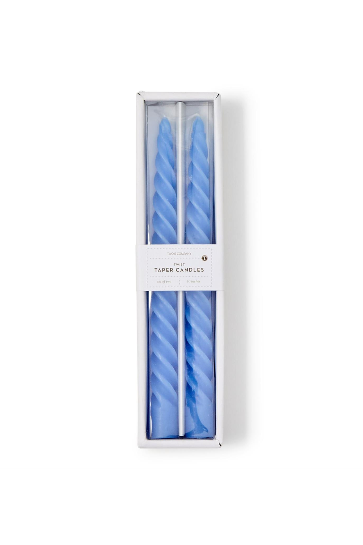 Set of 2 Twist Taper Candles | Assorted Colors