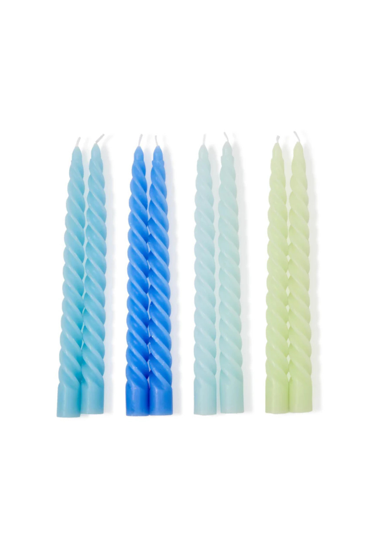 Set of 2 Twist Taper Candles | Assorted Colors