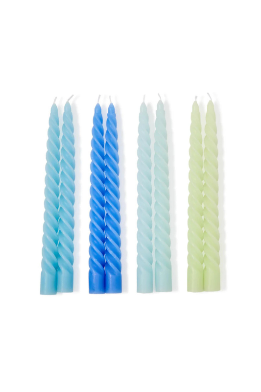 Set of 2 Twist Taper Candles | Assorted Colors