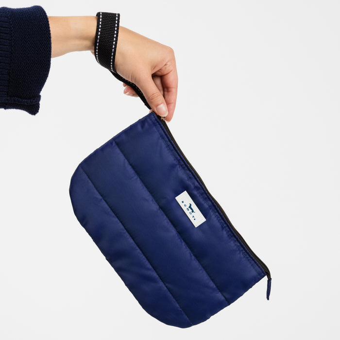 Roamy Wristlet | Navy Puffer with Pink Interior
