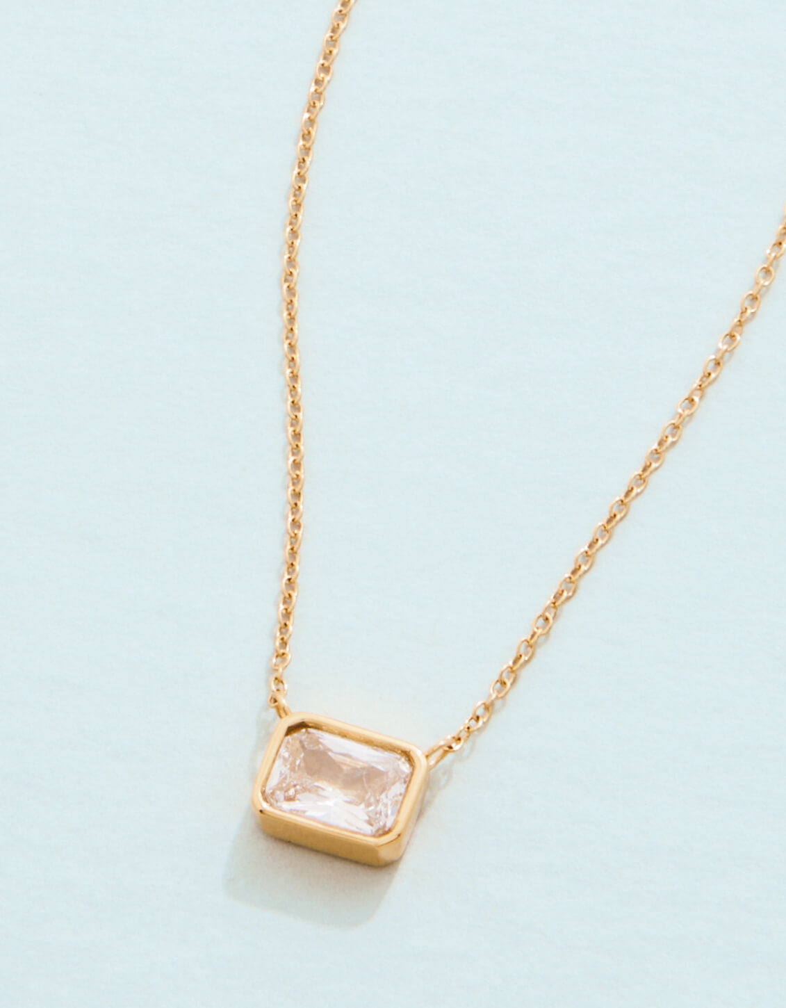 Columbia Square Necklace 16” Crystal