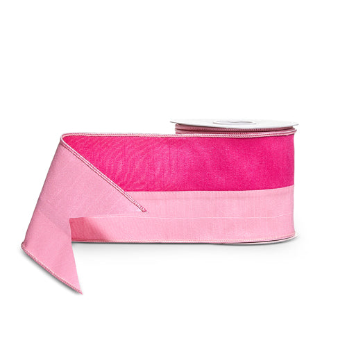 Pink Two Tone Wired Ribbon | 4" X 10 Yds