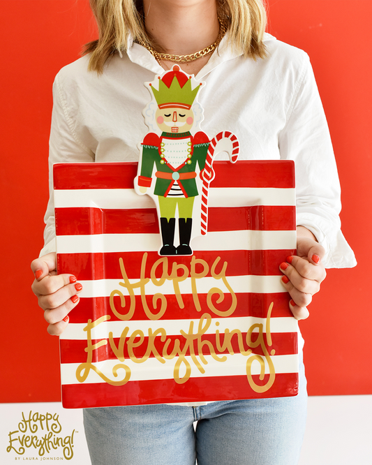 HEV Big Square Platter | Red Stripe