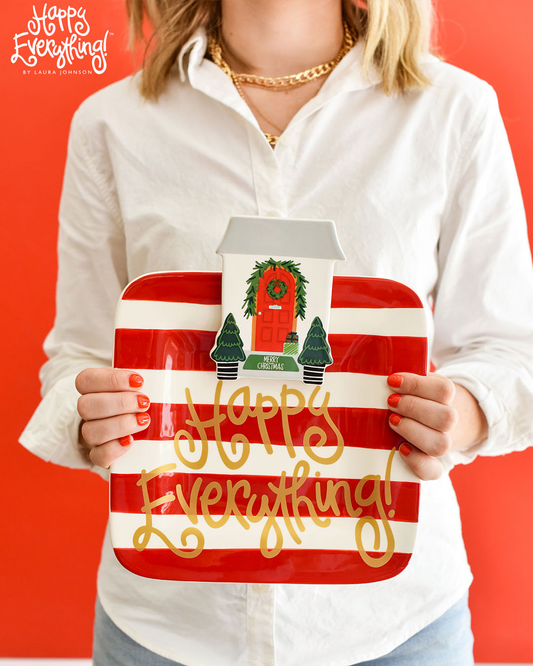 HEV Mini Square Platter | Red Stripe