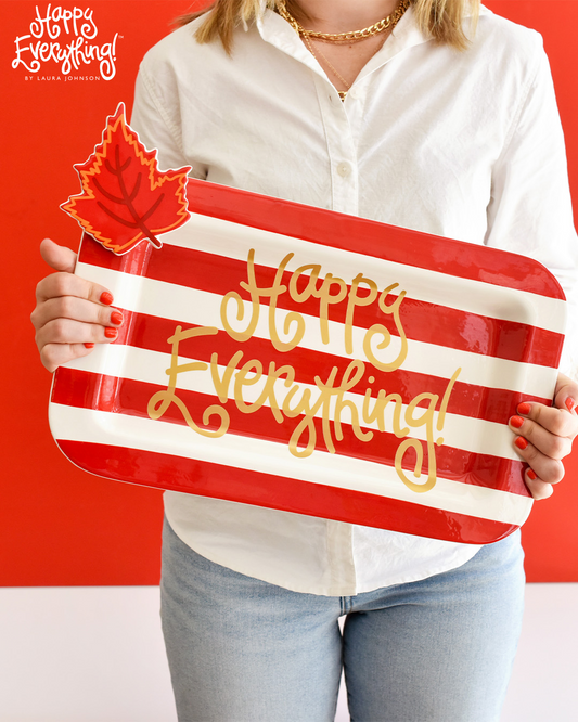 HEV Mini Entertaining Rectangle Platter | Red Stripe