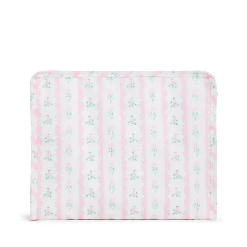 Large Roadie Zip Pouch | Ribbon Floral Pink