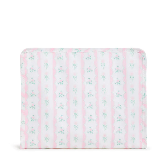 Large Roadie Zip Pouch | Ribbon Floral Pink