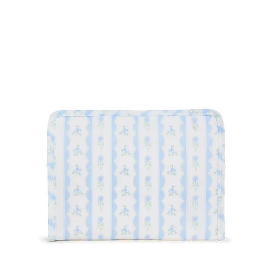 Medium Roadie Zip Pouch | Ribbon Floral Blue
