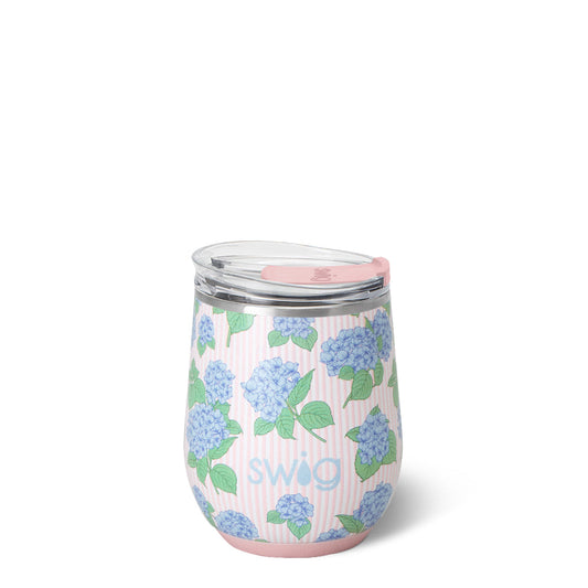 12oz Stemless Wine Cup | Hydrangeas
