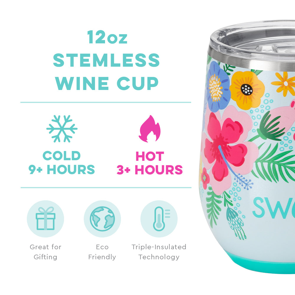 12oz Stemless Wine Cup | Island Bloom