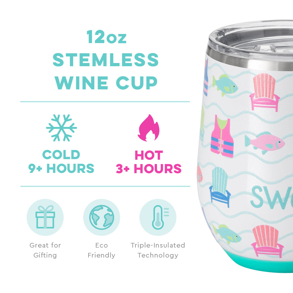 12oz Stemless Wine Cup | Lake Girl
