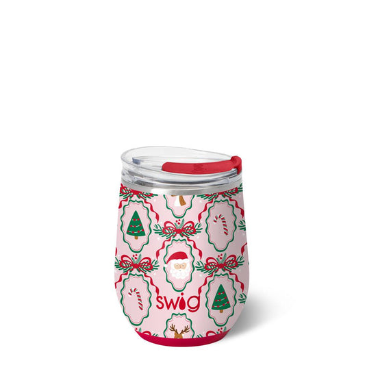 12oz Stemless Wine Cup | Christmas Cameos