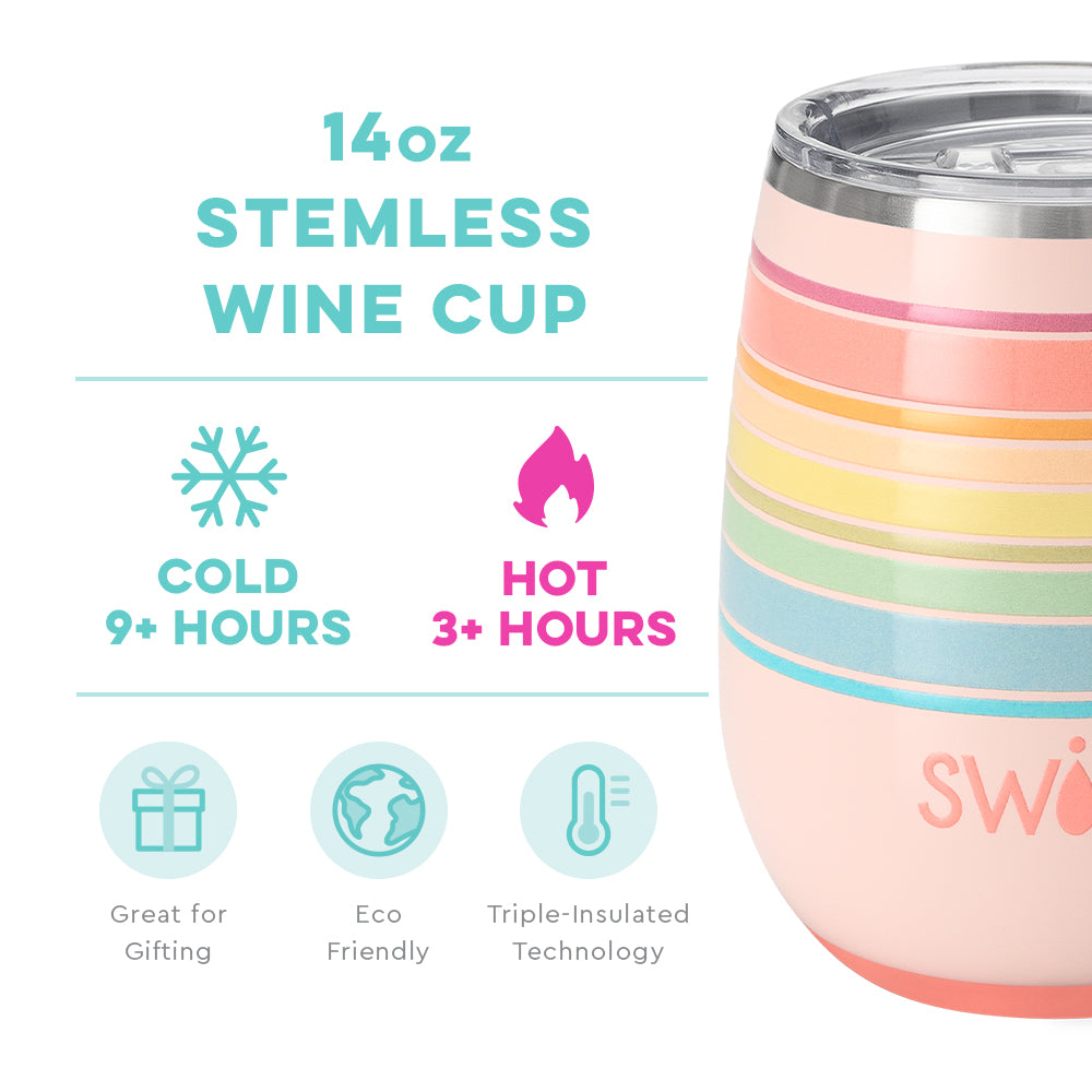 14oz Stemless Wine Cup | Good Vibrations