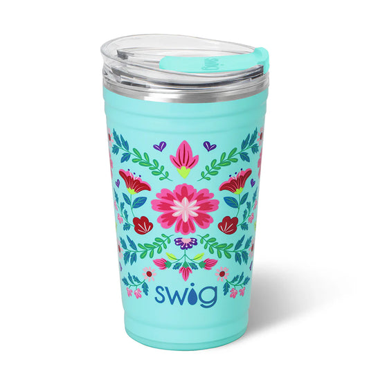 24oz Party Cup | Flora Azul