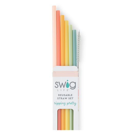 Reusable Straw Set - Good Vibrations Rainbow