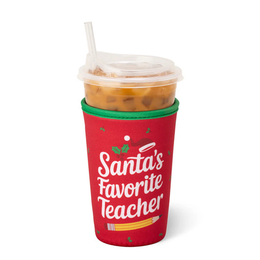 Medium Iced Cup Coolie | Santa’s Favorite Teacher