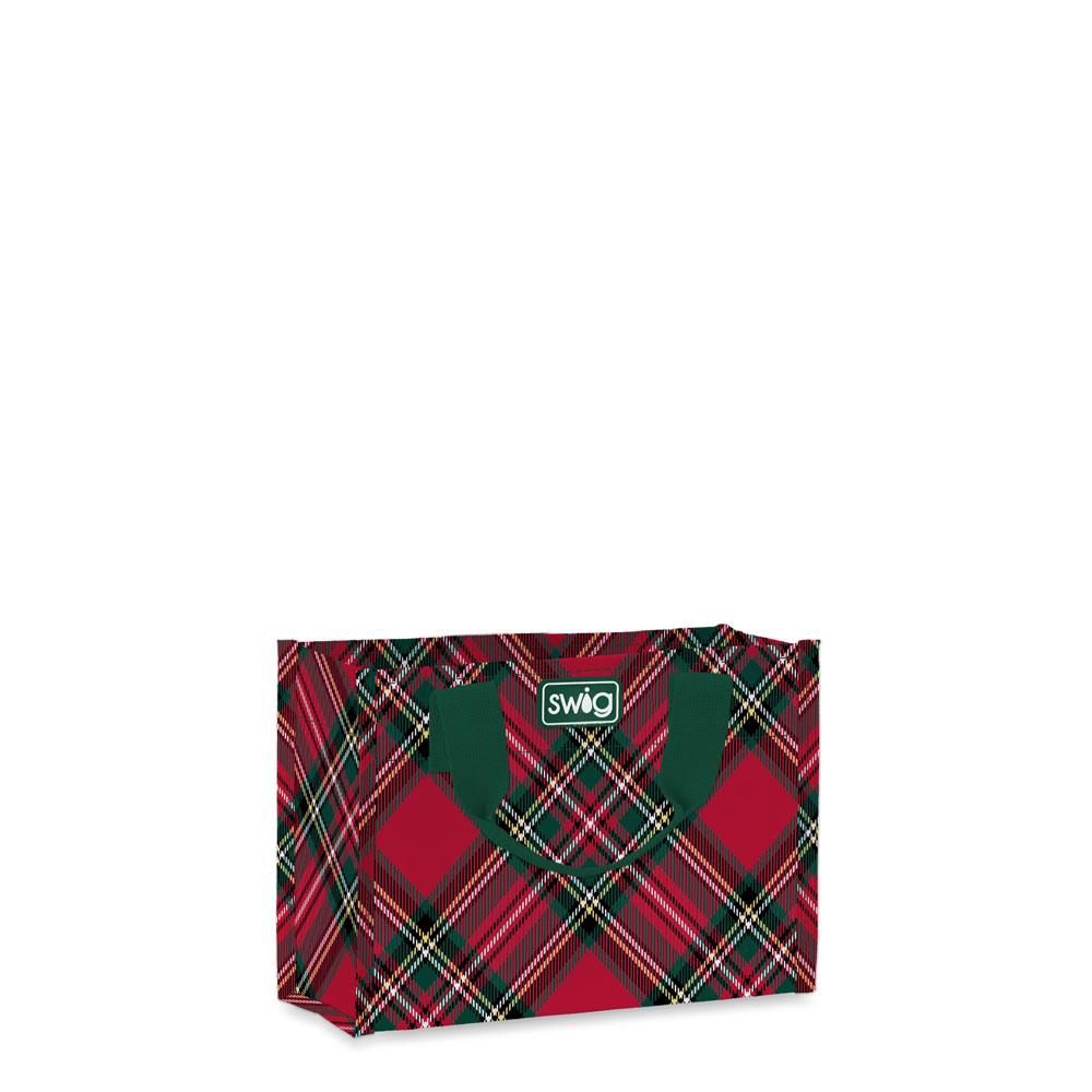 Small Reusable Gift Bag | Christmas Plaid