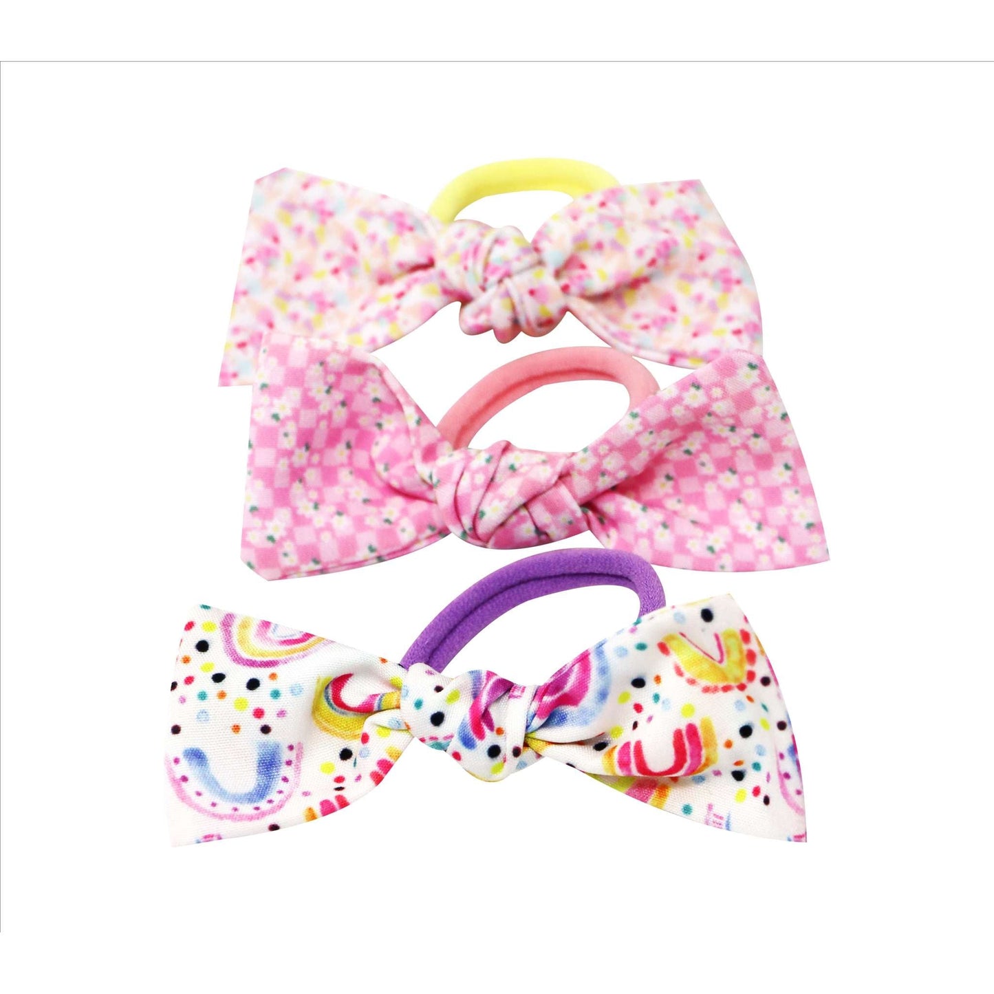 Sweet N Cute Knotted Bow Hair Elastics Set