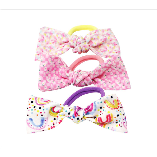 Sweet N Cute Knotted Bow Hair Elastics Set