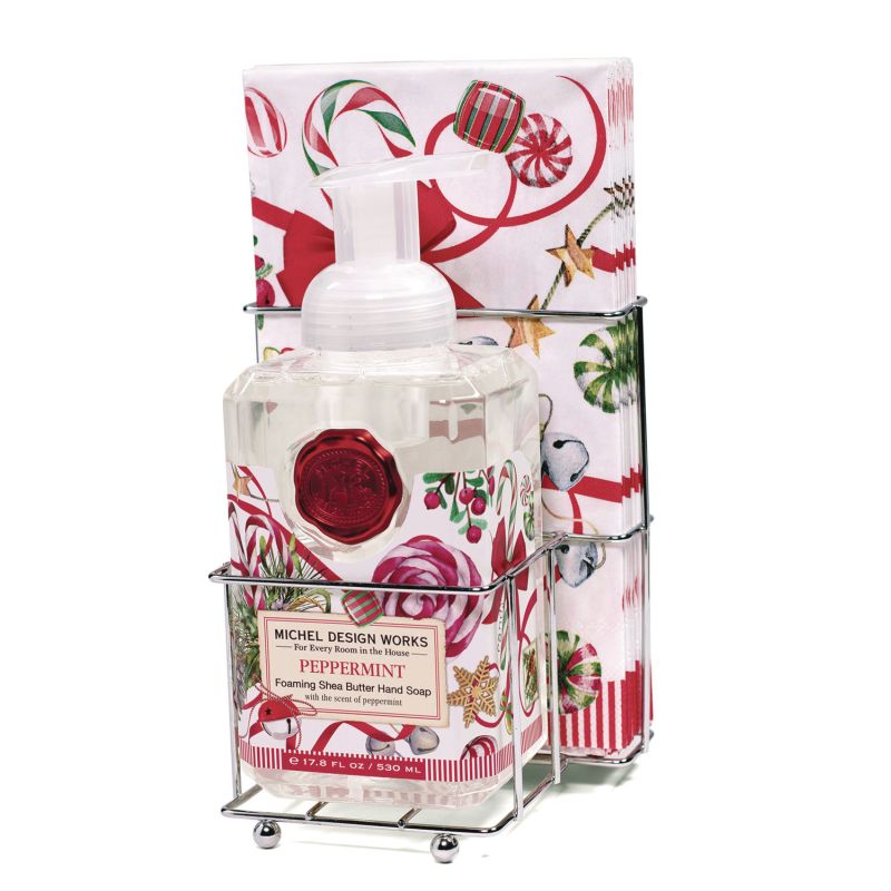 Peppermint Foaming Hand Soap & Hostess Napkin Set