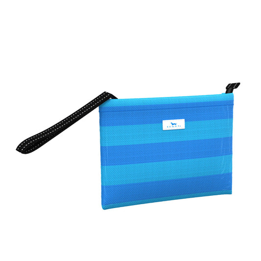 Cabana Clutch | Woven Wristlet | French Blue and Pool