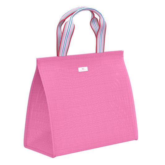 Cold Shoulder | Large Woven Cooler Tote | Bubblegum