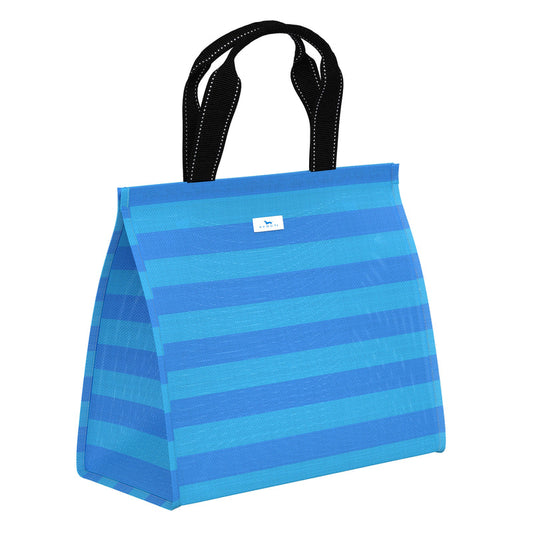Cold Shoulder | Large Woven Cooler Tote | French Blue and Pool